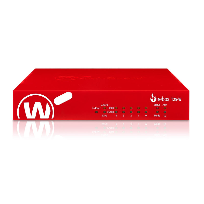 WatchGuard Firebox T25-W Network Security/Firewall Appliance, Desktop, Red (WGT26031)