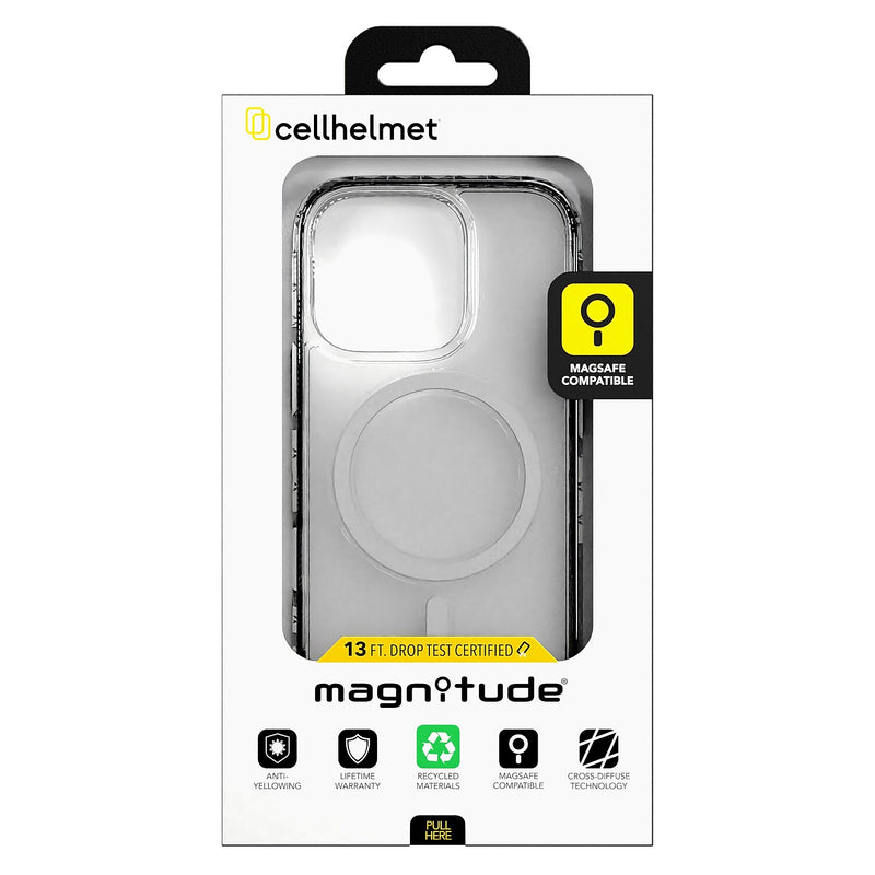 cellhelmet Magnitude Series MagSafe Phone Case for iPhone 16 Pro, Shock Absorbing, Crystal Clear (CM-106-CC)