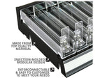 Azar 2.63" x 12" Pegboard 8-Compartment Cosmetic Tray, Black, 2/Pack (225830-8COMP-BLK-2PK)