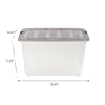 Iris 53 Quart Storage Bin with Latching Lid, Plastic, Clear, 5/Pack (500149)