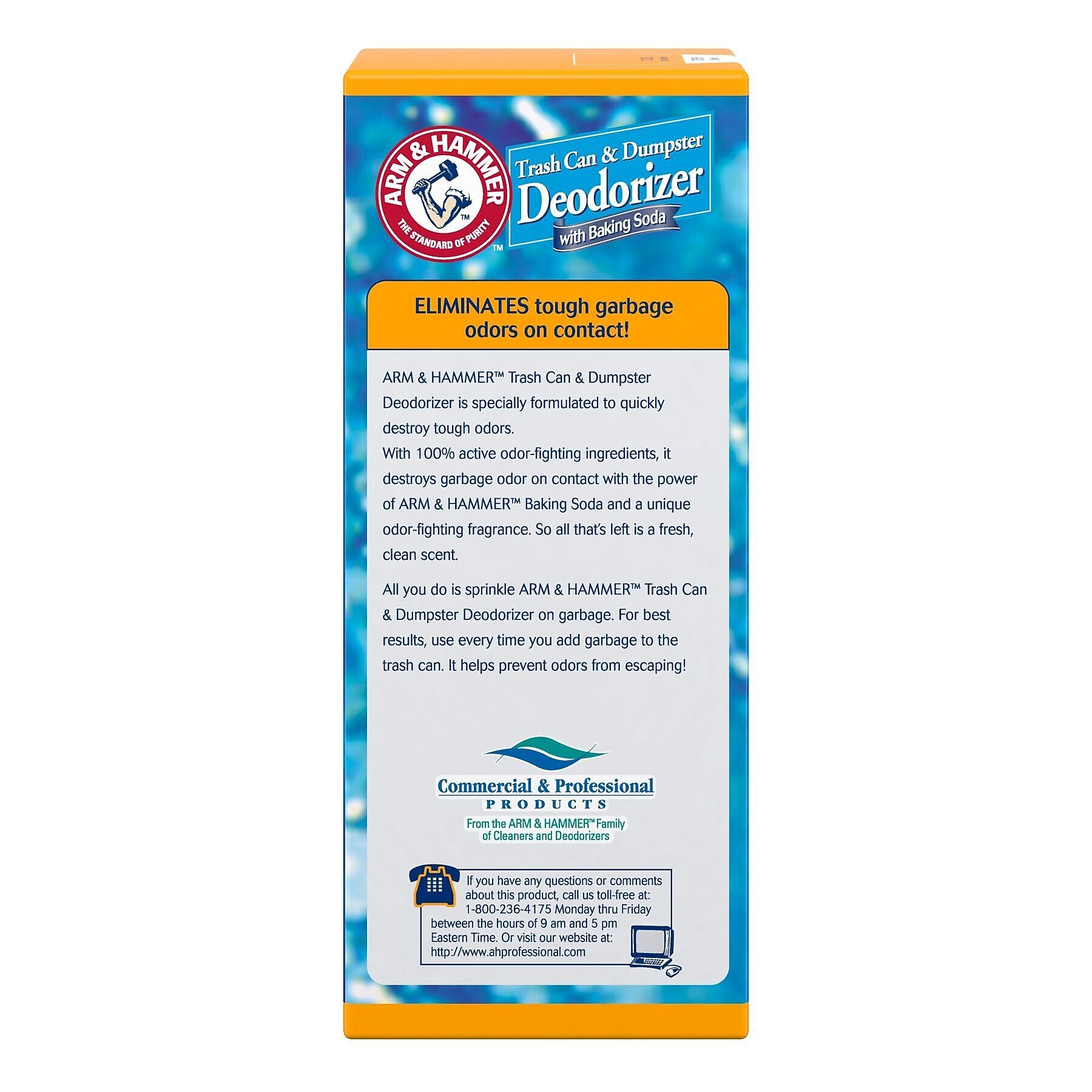 Arm & Hammer Powdered Trash Can and Dumpster Deodorizer, Unscented, 42.6 Oz. (3320084116)