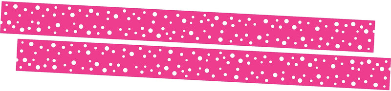 Barker Creek Double-Sided Border, 35" x 3", Dot to Dot Hot Pink, 24/Pack (4439)