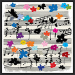 Amanti Art Floral Music Notes by Jenny Frean Framed Canvas Wall Art Print, 30" x 30" (A42678027404)