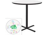 Correll 48" Round Dry-Erase Markerboard Cafe Table, Frosty White/Black (BXB48DER-80)