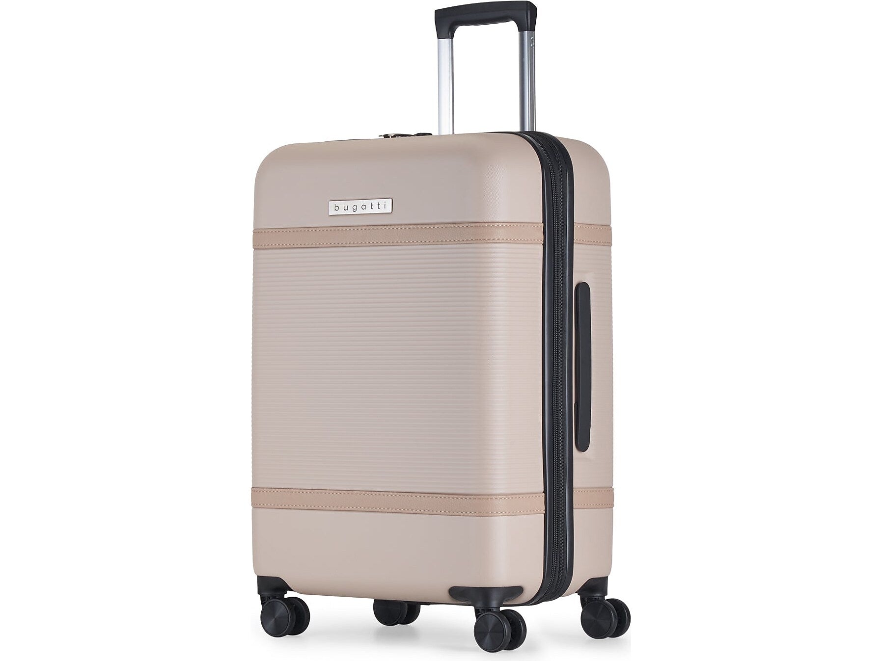 Bugatti Wellington 3-Piece Hardside Spinner Luggage Set, TSA Checkpoint Friendly, Beige (HLG5103-COOKIE)
