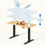 FlexiSpot E7COMMERCIAL 55''W Electric Height Adjustable Standing Desk, Bamboo/Black(E7BCOM5528-LBZB)