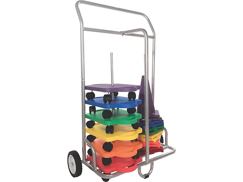 Champion Sports Scooter and Cone Storage Cart, Silver (SC036)