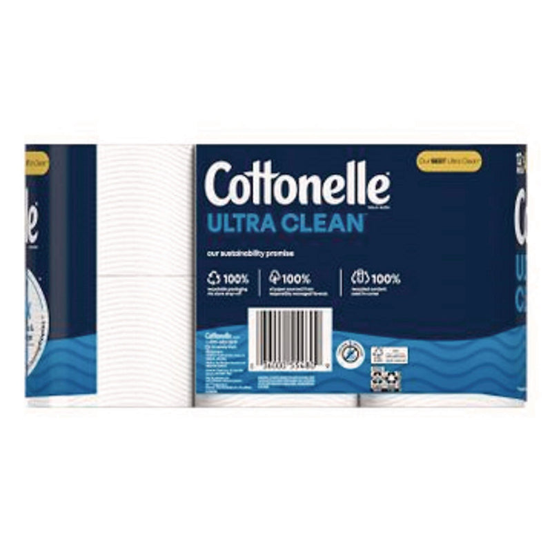 Cottonelle Ultra CleanCare Toilet Paper, 1-Ply, White, 284 Sheets/Roll, 12 Rolls/Case, 4 Cases/Carton (KCM55480)