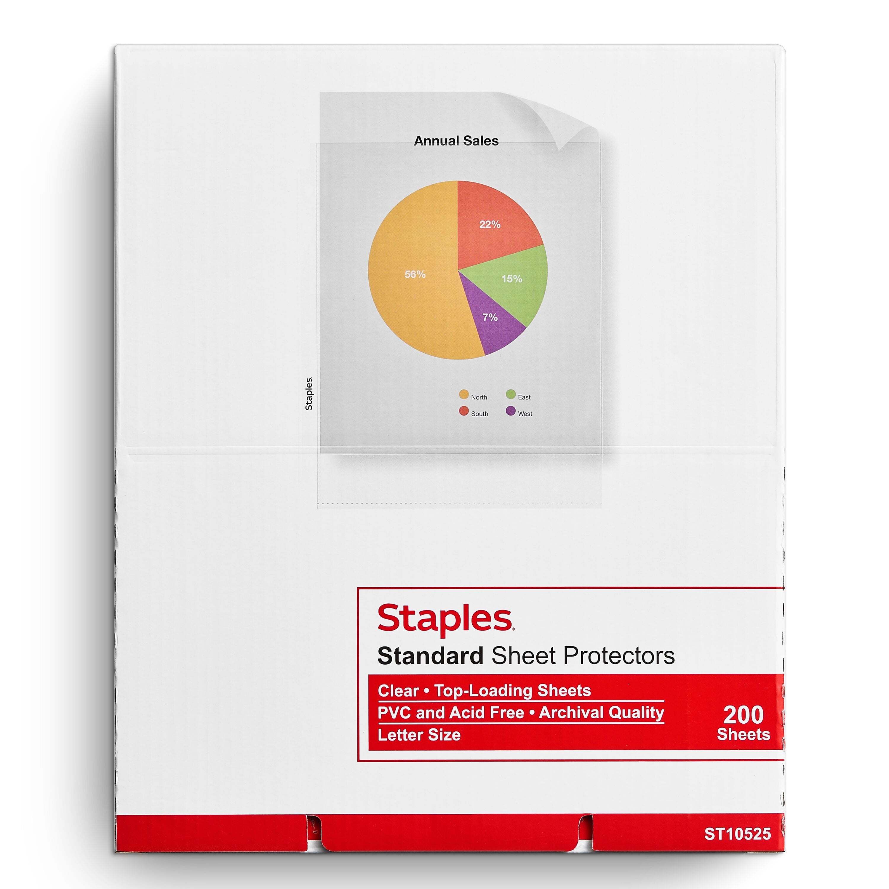 Staples Standard Weight Sheet Protector, 8.5" x 11", Clear, 200/Box (10525)