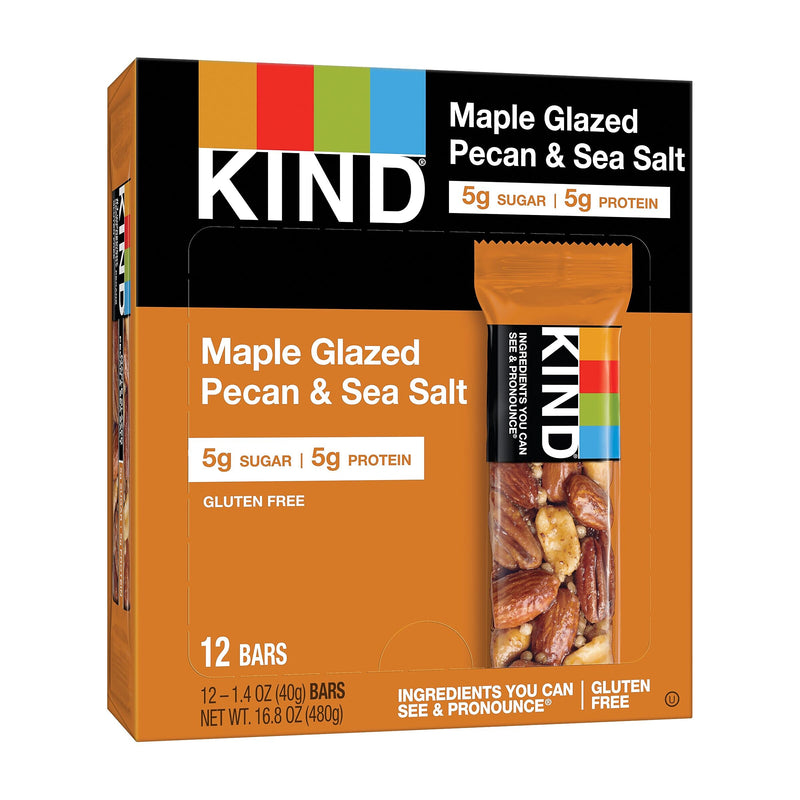 KIND Gluten Free Maple Glazed Pecan & Sea Salt Nut Bar Variety Pack, 1.4 oz., 12 Bars/Box (KND17930)