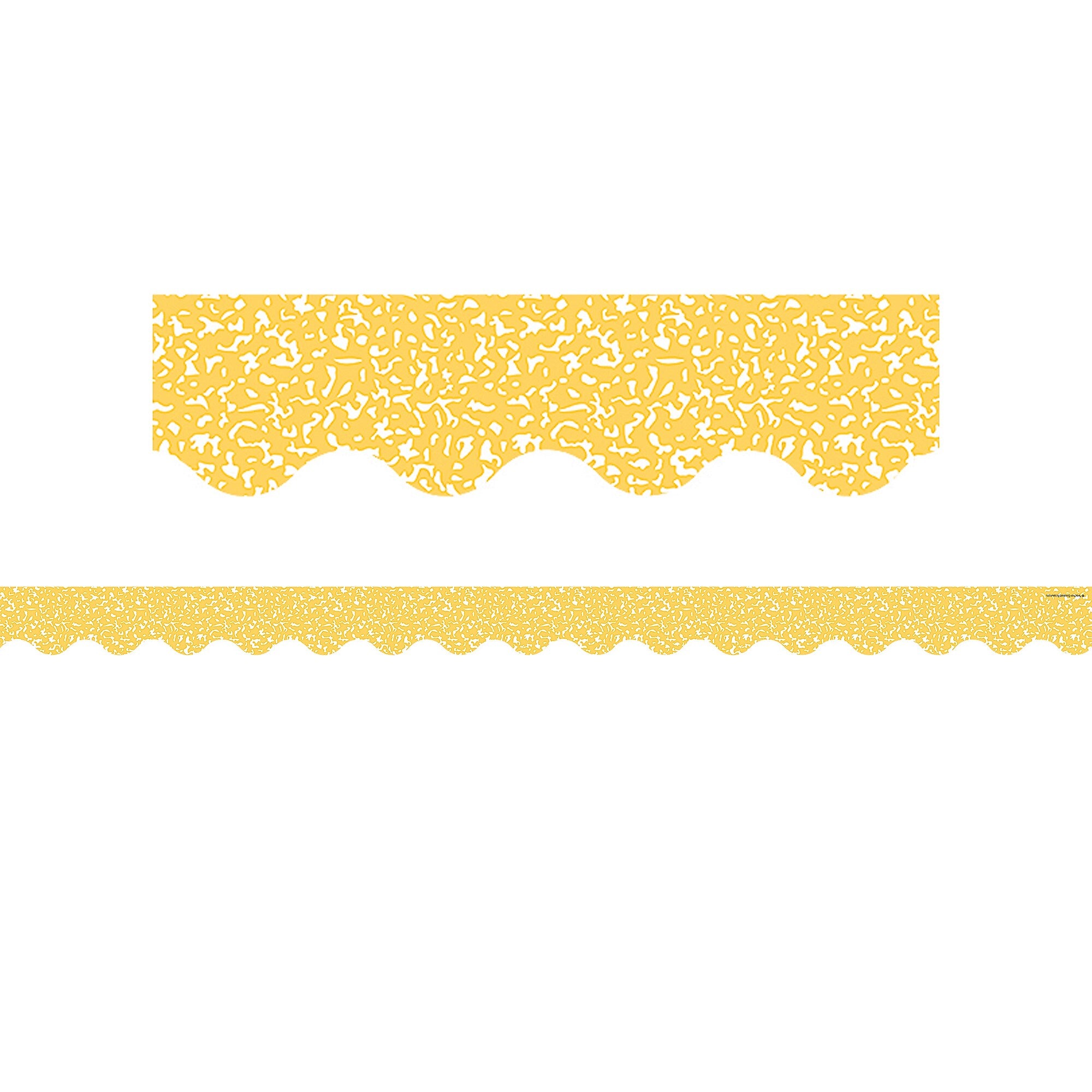 Teacher Created Resources Border Trim, 2.19" x 2.92', Composition Yellow Scalloped, 12/Pack, 6 Packs/Bundle (TCR9315-6)