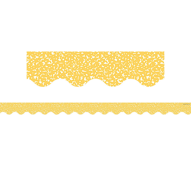 Teacher Created Resources Border Trim, 2.19" x 2.92', Composition Yellow Scalloped, 12/Pack, 6 Packs/Bundle (TCR9315-6)