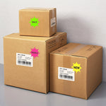 Avery Sure Feed Laser Burst Label, 2 1/4" Dia, Assorted Neon, 180 Labels/Pack (5995)