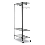 Alera Wire Garment Rack, 5 Hooks, Steel, 48" x 18" x 75", Black (GR354818BL)