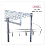 Alera® Wire Shelving Garment Rack, 30 Garments, 36w x 18d x 75h, Silver
