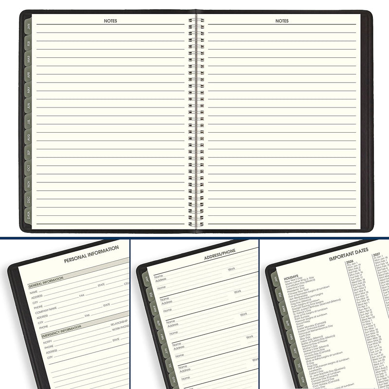 2026 AT-A-GLANCE Recycled 8.25" x 11" Weekly & Monthly Appointment Book Planner, Faux Leather Cover, Black (70-950G-05-26)
