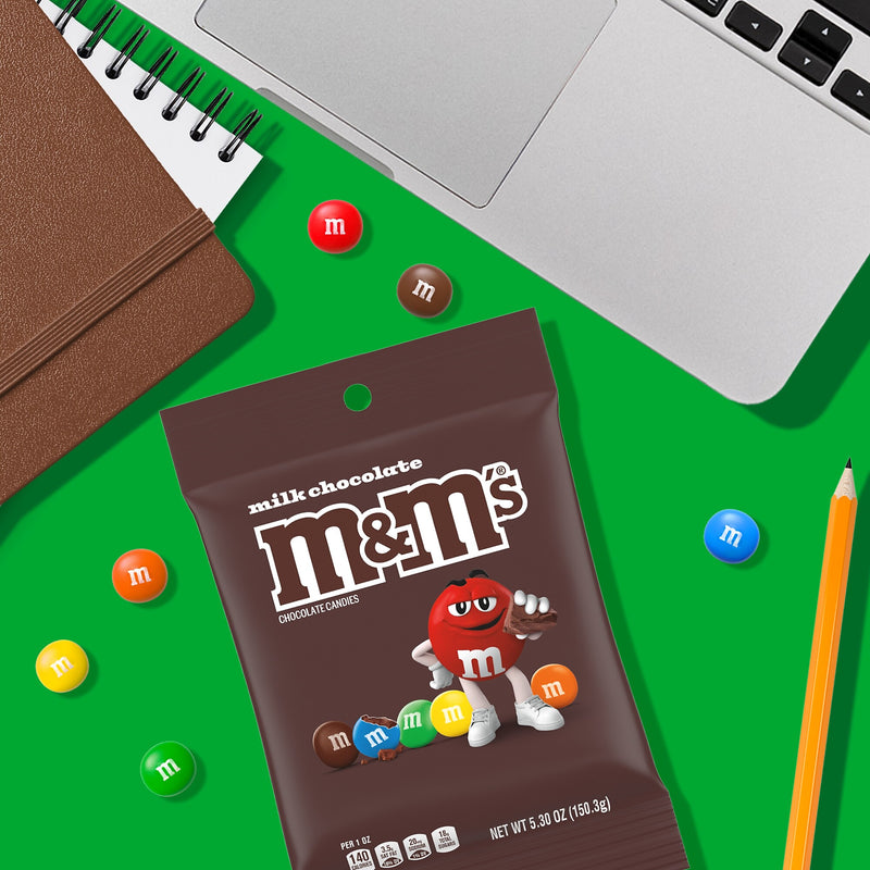M&M'S Milk Chocolate Candy, 5.3 oz. Bag, 12/Pack (MMM01731)