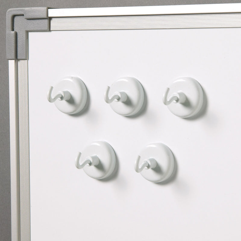 Learning Resources Magnetic Hooks, Strong Magnetic Hooks, White, Set of 5 (LER2698)