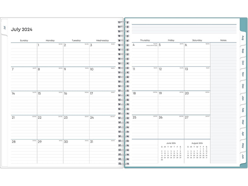 2024-2025 Blue Sky Teacher Lesson Dots 8.5" x 11" Academic Weekly & Monthly Planner, Plastic Cover, Multicolor (100330-A25)