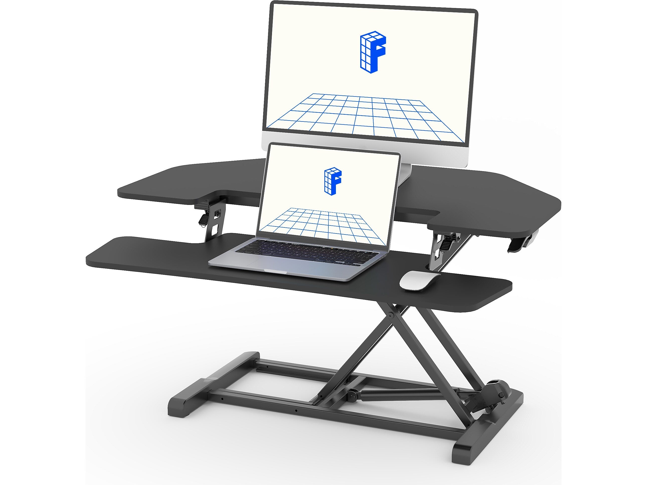 FlexiSpot M7 Series 36"W Manual Rectangular Adjustable Standing Desk Converter, Black (M7-E-36C)
