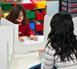 Classroom Products Foldable Cardboard Freestanding Privacy Shield, 13"H x 20"W, White, 30/Box (WS1330 WH)