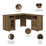 Bush Furniture Cabot 60"W Wood L-Shaped Computer Desk, Reclaimed Pine (WC31530K)