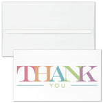 "Colorful Thank You"   Card w/ White Unlined Envelope, 25/BX