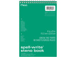 Mead Spell-Write Steno Pad, 6" x 9", Gregg-Ruled, Assorted Colors, 80 Sheets/Pad (43080)