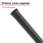 Staples TECH 10' Cord Sleeve, Black (ST62391)