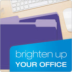 Pendaflex Recycled File Folder, 1-Tab, Assorted, Letter Size, Violet, 100/Box (4210 1/3 VIO)