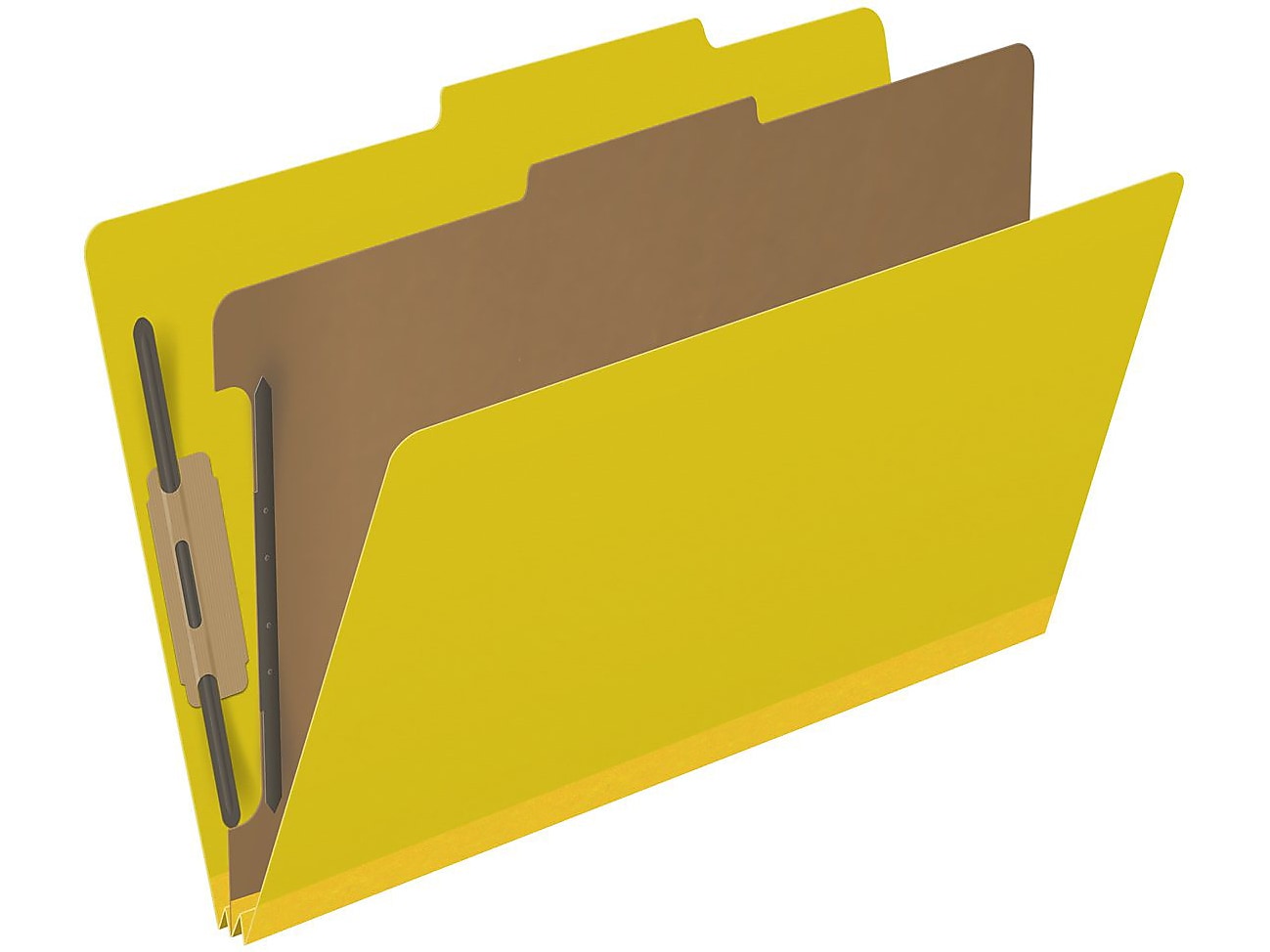 Medical Arts Press Pressboard Classification Folder, 1 Divider, 2" Expansion, Legal Size, Yellow, 10/Box