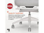 Sharper Image S-850 Heated Ergonomic Mesh Swivel Executive Massage Chair, Light Gray/White (60106-LGRYWHT)