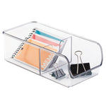 iDESIGN 2-Compartment Plastic Desk Organizer, Clear, 2 Piece (28194M2)