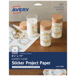 Avery Laser/Inkjet Multipurpose Printable Sticker Project Paper, 8.5" x 11", Glossy Clear, 7 Stickers/Pack (4397)