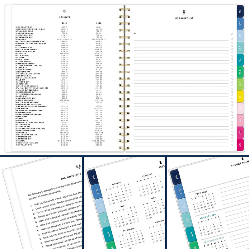 2025-2026 AT-A-GLANCE Simplified by Emily Ley 8.5" x 11" Academic Year Weekly & Monthly Planner, Plastic Cover, Happy Stripe