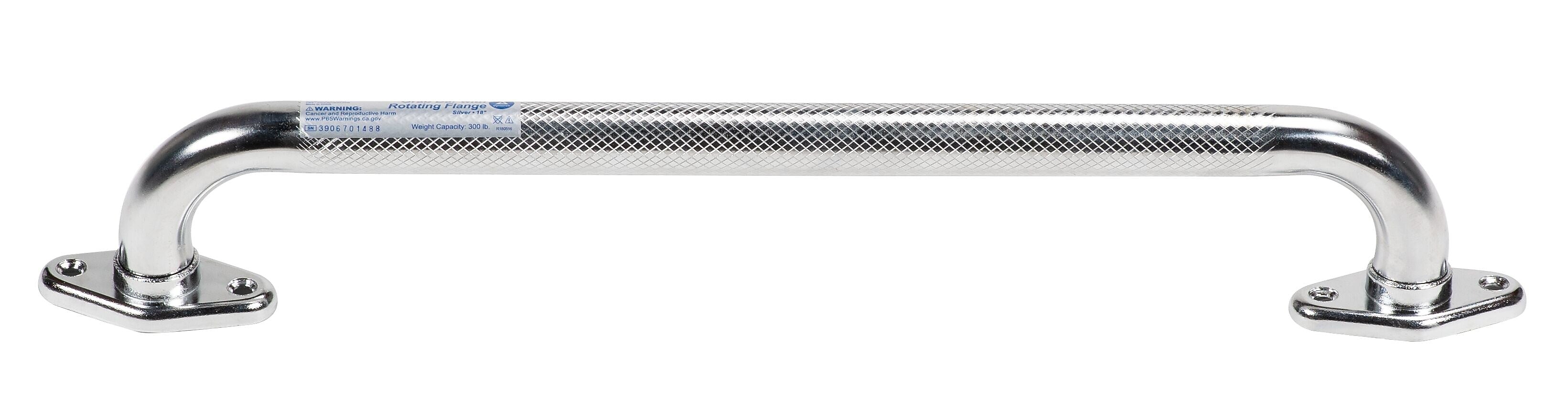 Dynarex Rotating Flange Knurled Grab Bar, 18" Inches, Chrome (10313)