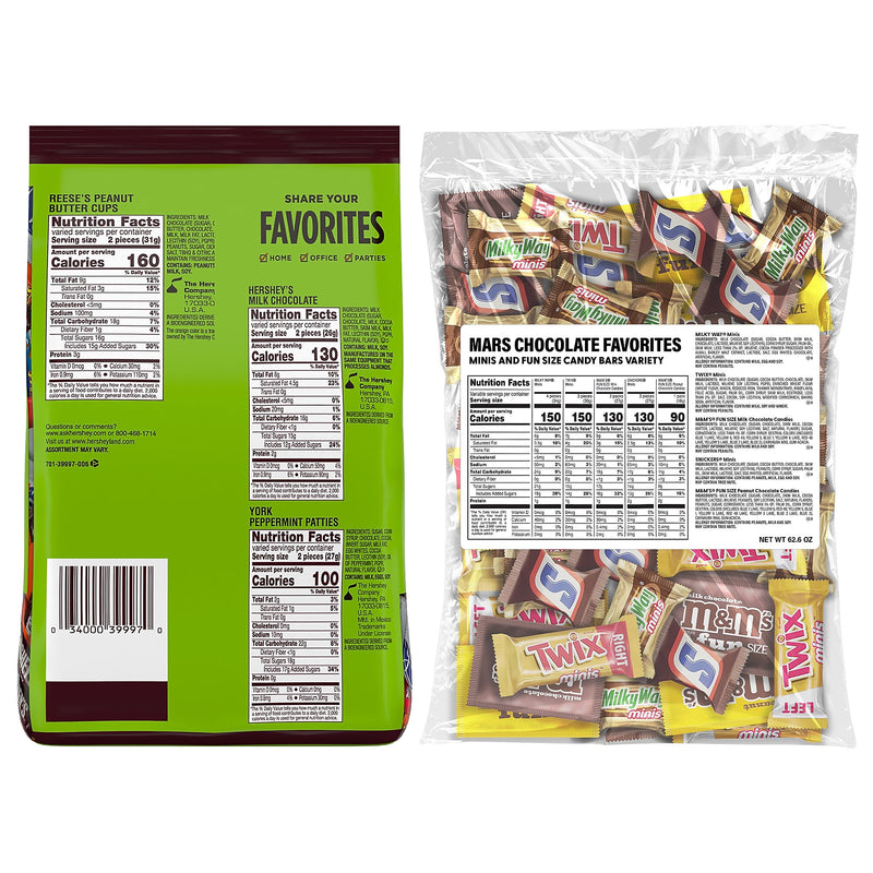 Hershey's Assortment Milk Chocolate/Mar's Chocolate Favorites, 2/Bundle (600-04054)