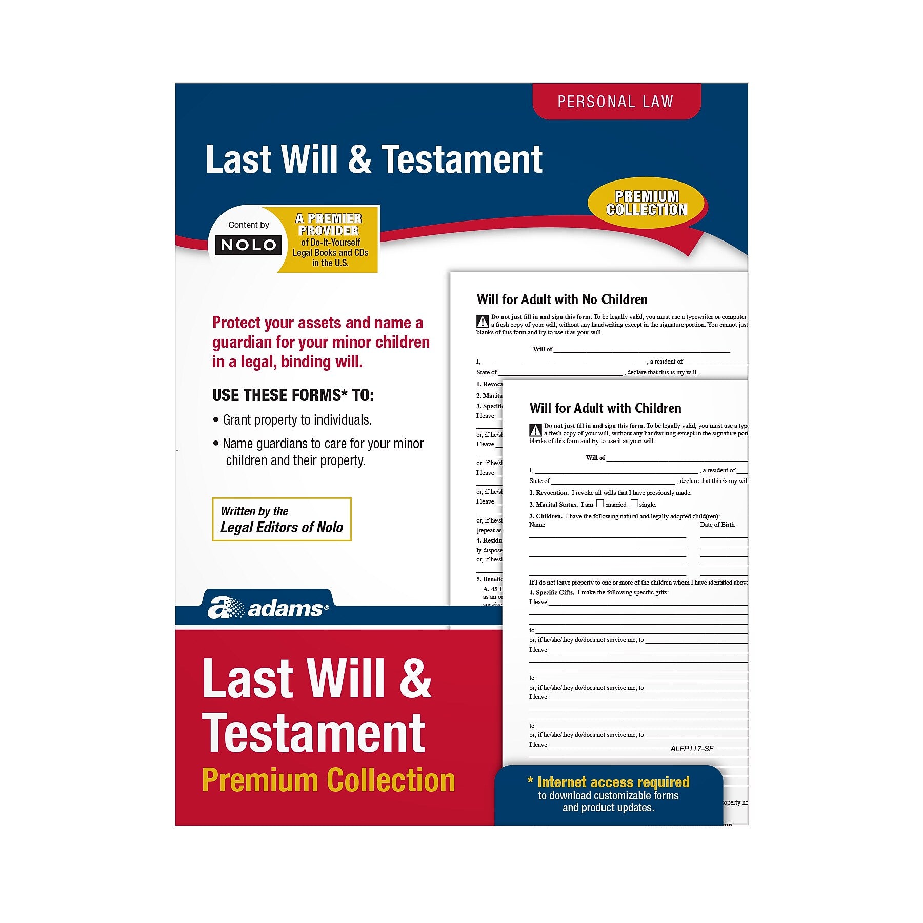 Adams Last Will & Testament, Forms & Instructions (LF235/ALFP117)