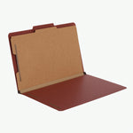 Pendaflex Pressboard Classification Folders, 1-Divider, 2" Expansion, Legal Size, Brick Red, 10/Box (2157R)