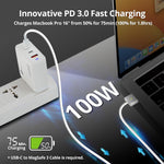 SIIG GaN USB-A/USB-C Wall Charger, 100W, White (AC-PW1Z11-S1)