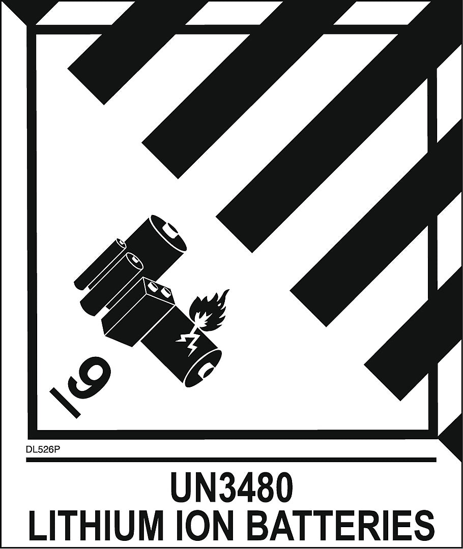 Decker Tape Products DL526P-2 "Class 9 UN3480 LITHIUM ION BATTERY" Adhesive Label, 4" x 4.75", 500 Labels/Roll (10000052)
