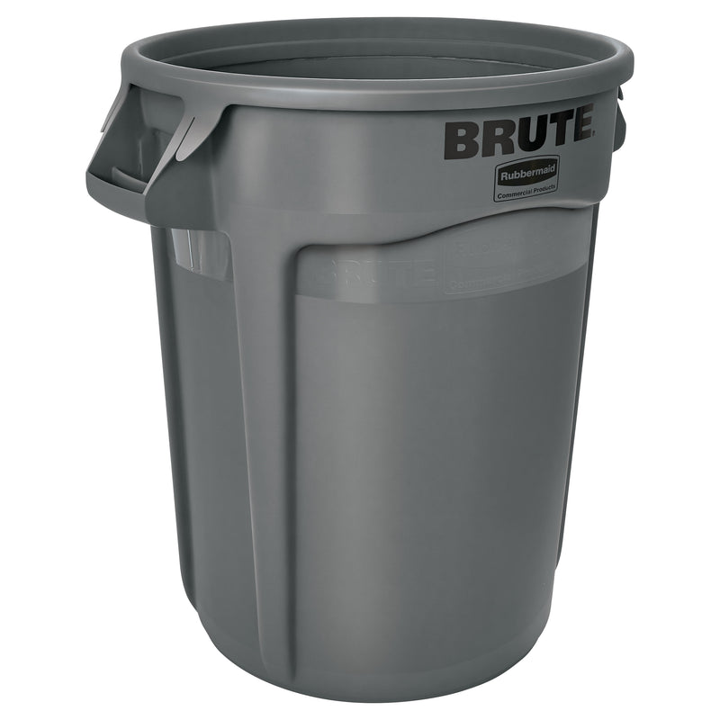 Rubbermaid Brute Plastic Trash Can Container, 32 Gallons, Grey (FG263200GRAY)