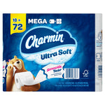 Charmin Ultra Soft Mega Toilet Paper, 2-ply, White, 224 Sheets/Roll, 18 Rolls/Case (87978)