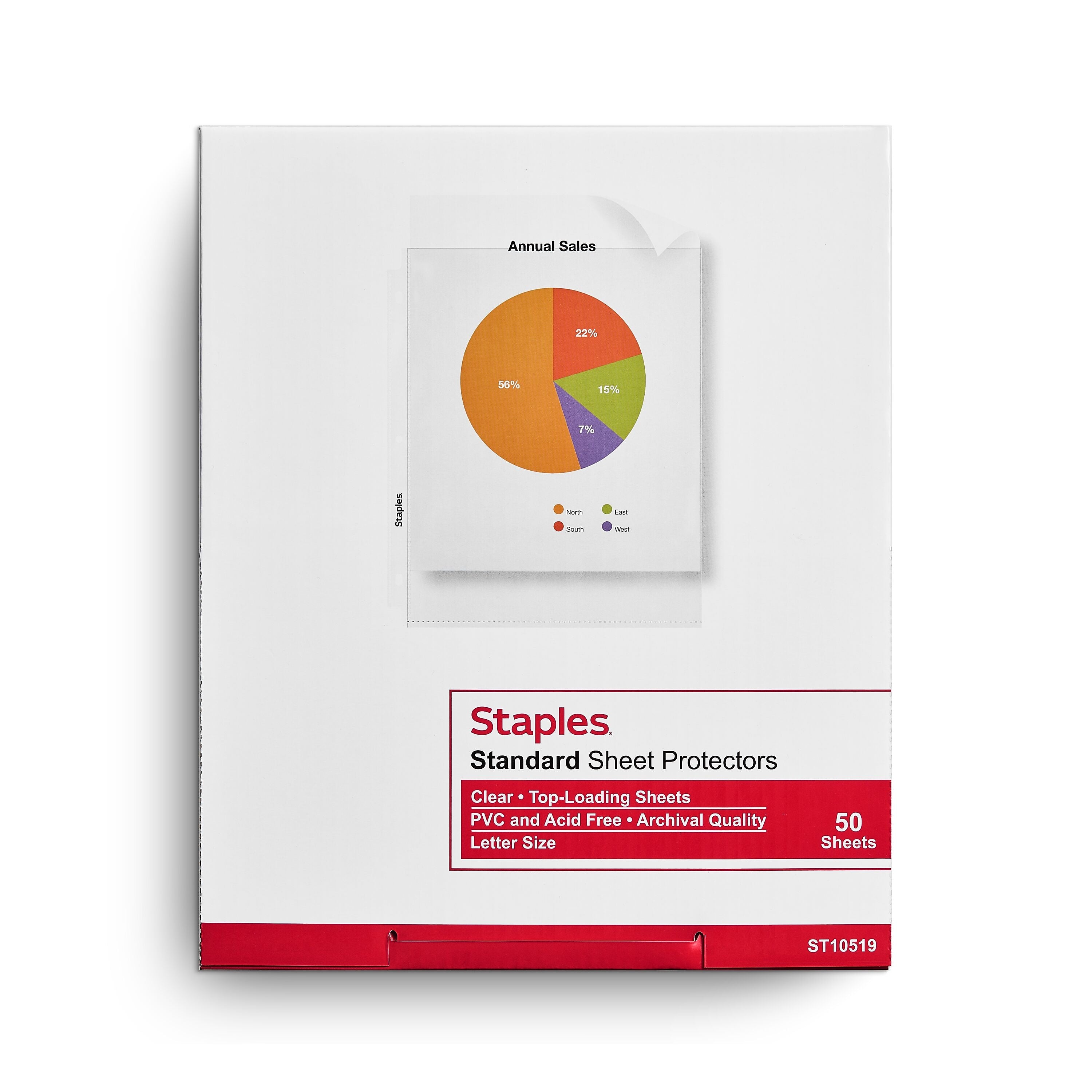 Staples Standard Weight Sheet Protector, 8.5" x 11", Clear, 50/Box (10519-CC)