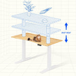 FlexiSpot E7COMMERCIAL 72''W Electric Adjustable Bamboo Standing Desk, Bamboo/White (E7WCOMCR7230LBZB)
