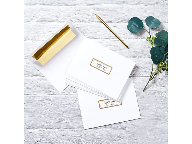 Avery Easy Peel Laser/Inkjet Address Labels, 1" x 2 5/8", White with Metallic Gold Borders, 300 Labels/Pack (6540)