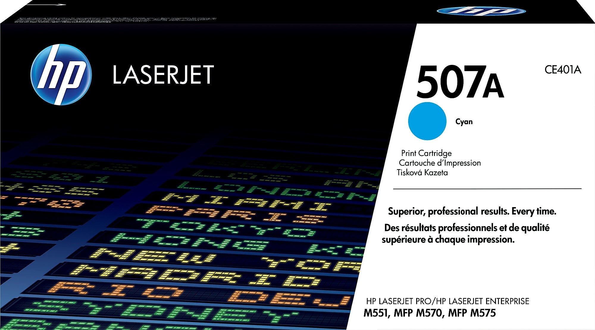 HP 507A Cyan Standard Yield Toner Cartridge, Prints Up to 6,000 Pages (CE401A)