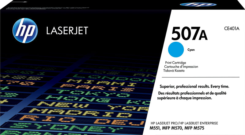 HP 507A Cyan Standard Yield Toner Cartridge, Prints Up to 6,000 Pages (CE401A)