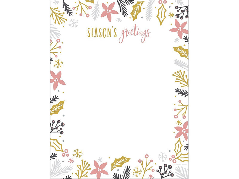 Great Papers! Modern Holiday Letterhead, Multicolor, 80/Pack (2020101)
