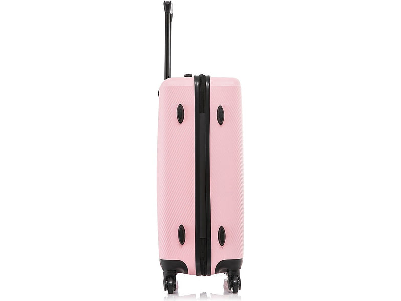 DUKAP Discovery 24" Hardside Suitcase, 4-Wheeled Spinner, TSA Checkpoint Friendly, Pink (DKDIS00M-PNK)